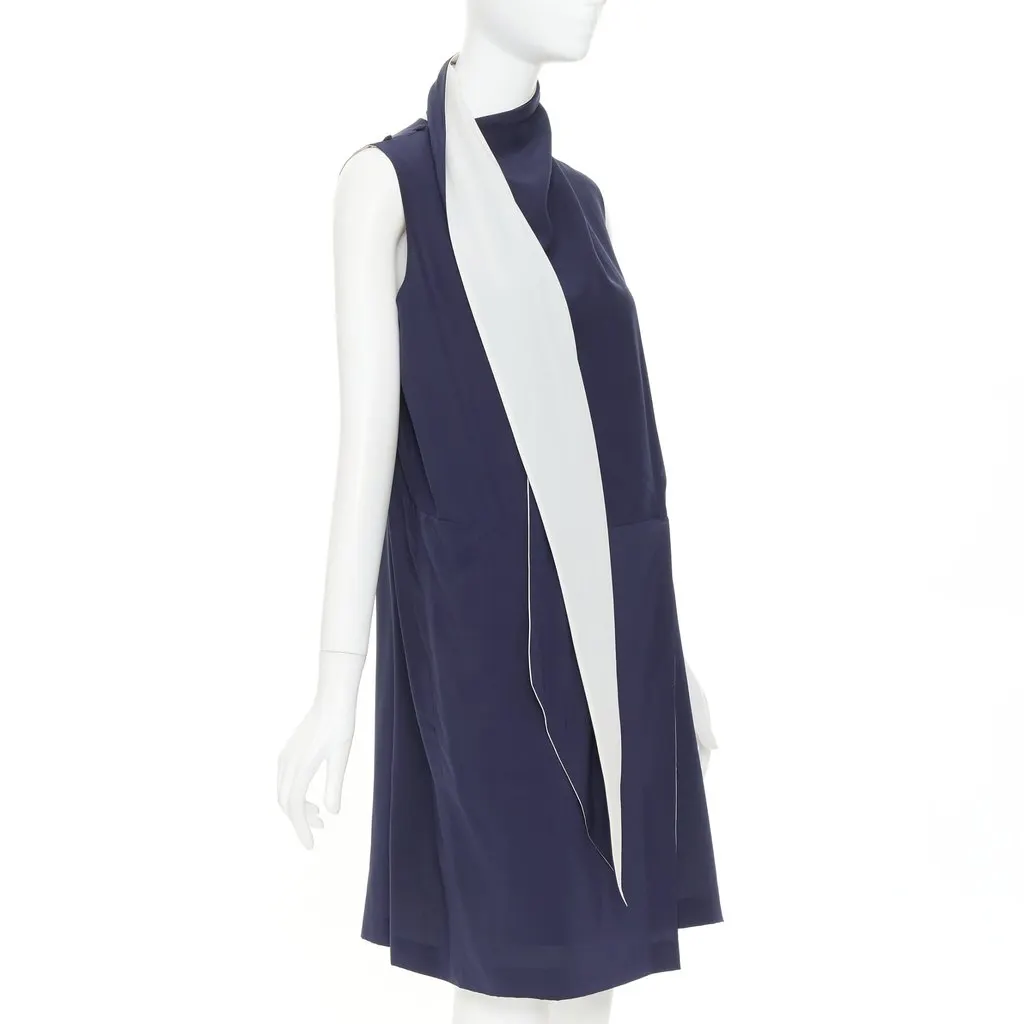 Celine Navy Silk Dress Navy Silk Very good - Inside View