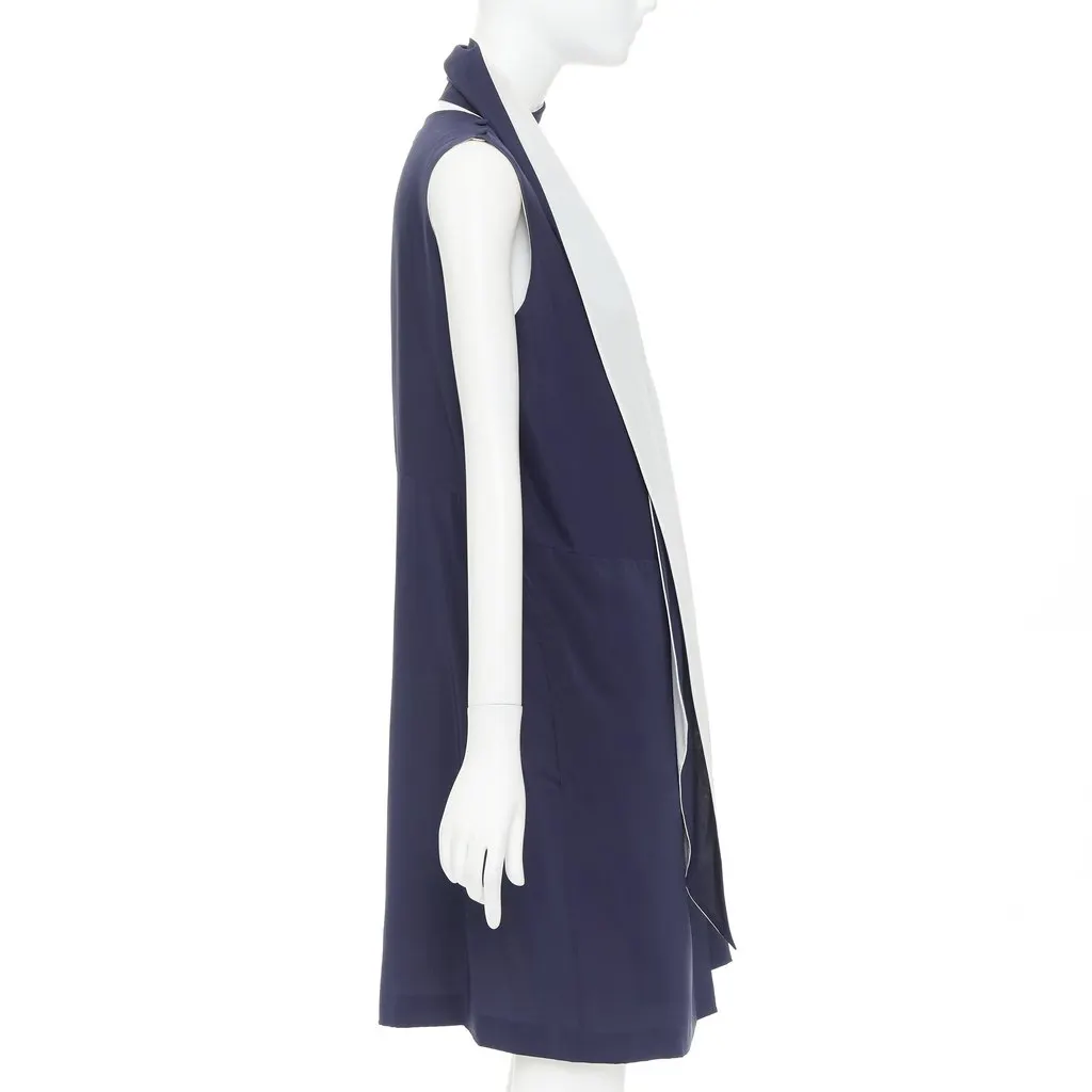 Celine Navy Silk Dress Navy Silk Very good - Model View