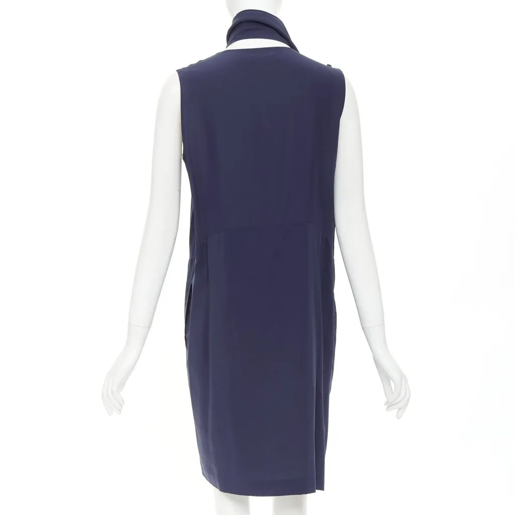 Celine Navy Silk Dress Navy Silk Very good - Box View