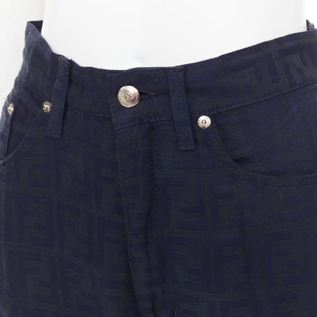 Fendi Navy Viscose Trouser Navy Viscose Very good - Back View
