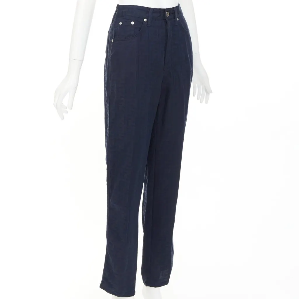 Fendi Navy Viscose Trouser Navy Viscose Very good - Inside View