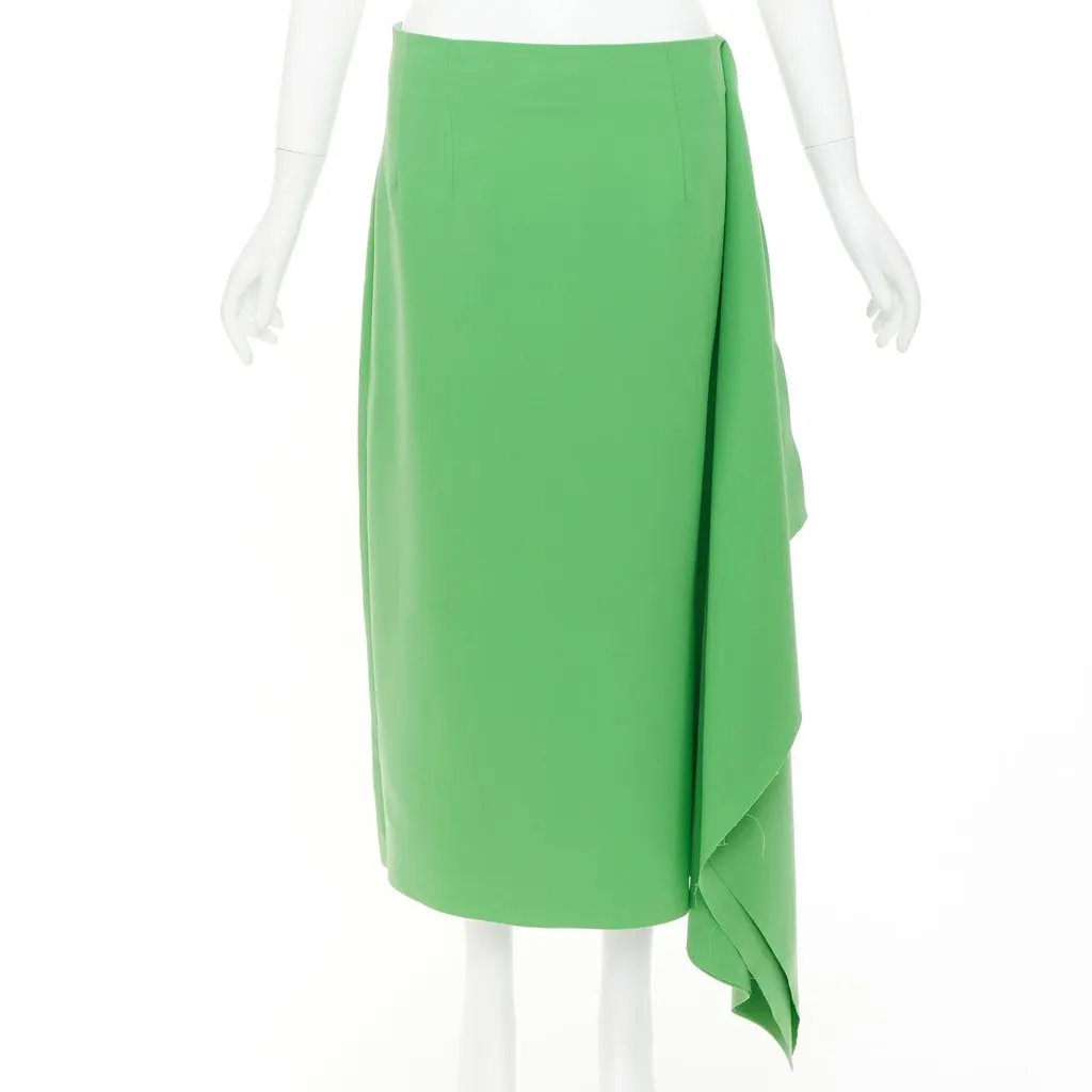 Unsigned Green Polyester Skirt Green Polyester Very good - Front View