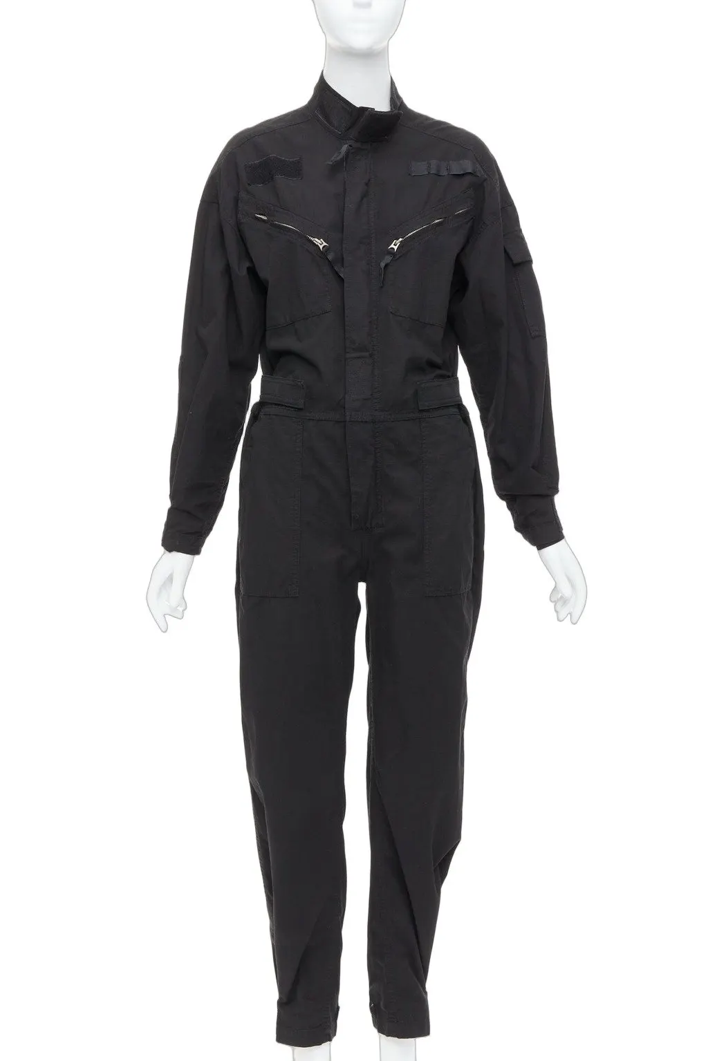 RE/DONE Black Boiler Suit Black Cotton Good - Front View