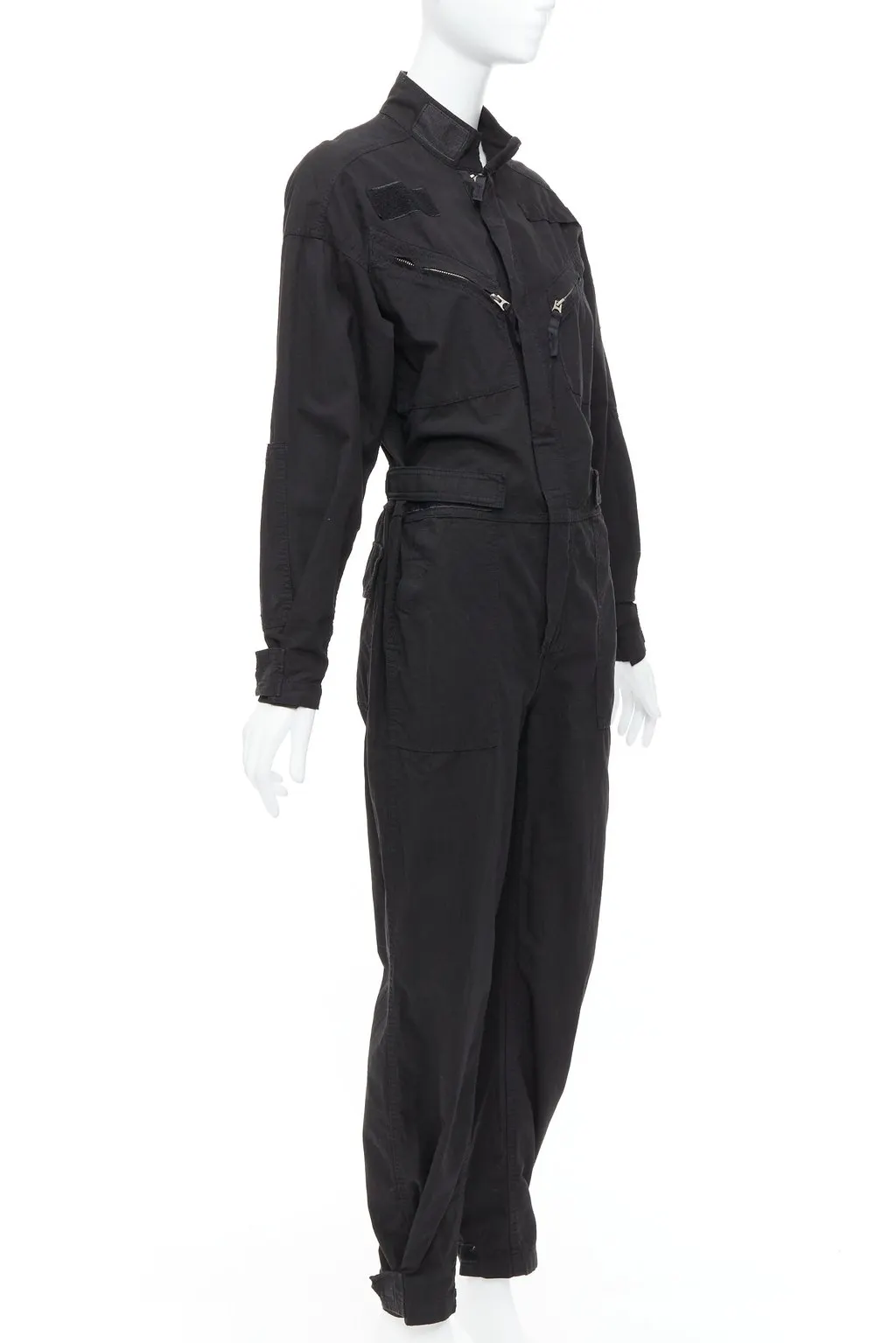 RE/DONE Black Boiler Suit Black Cotton Good - Inside View