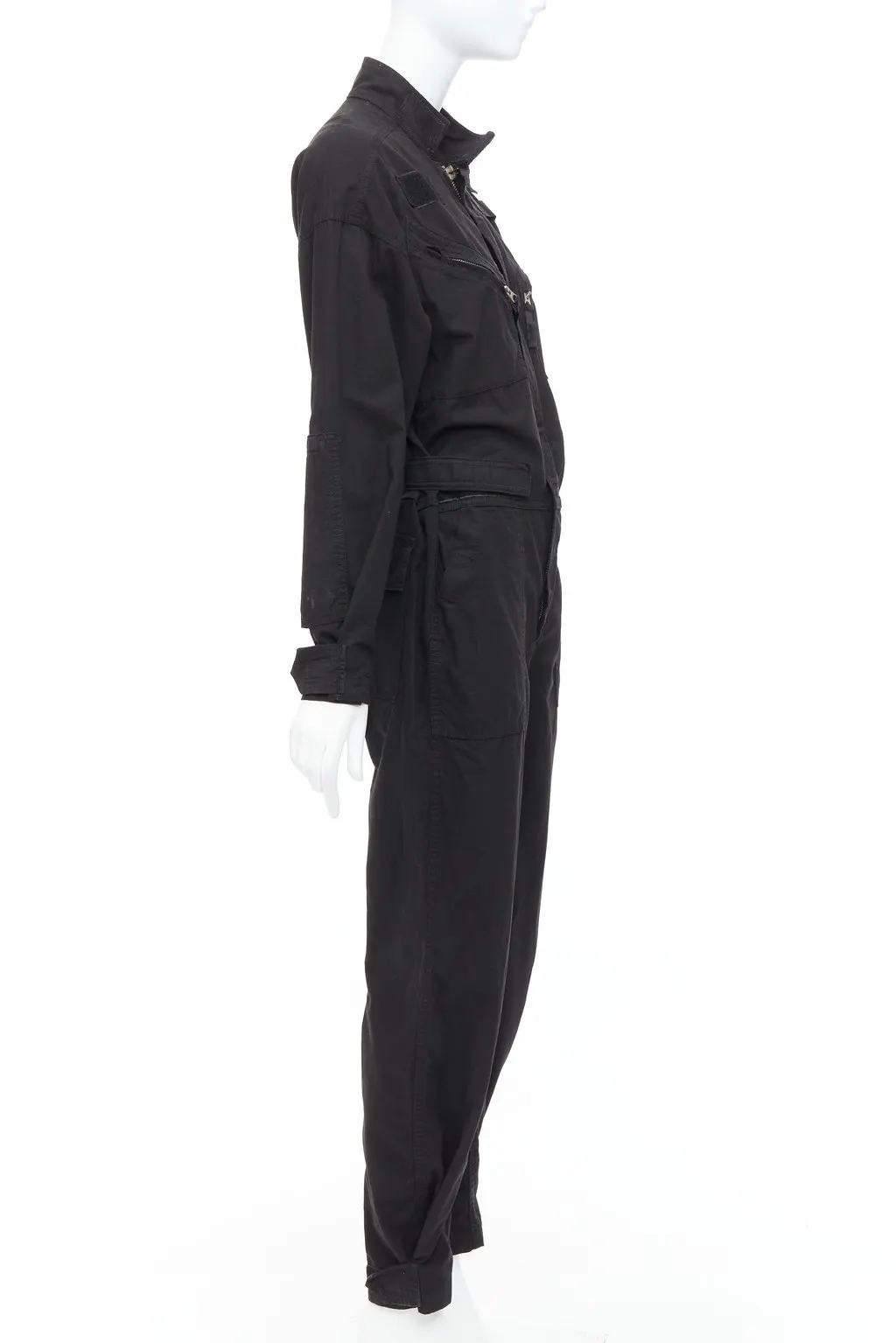 RE/DONE Black Boiler Suit Black Cotton Good - Model View