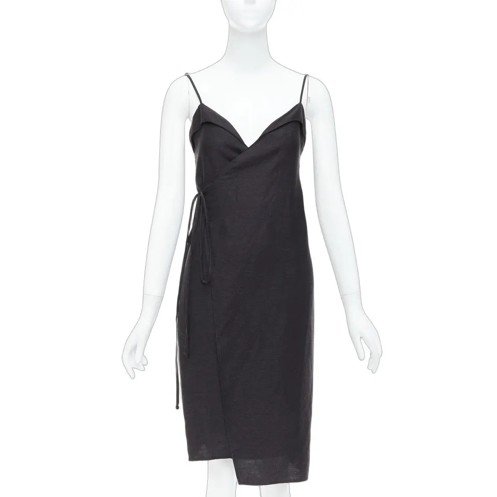 Reformation Crus Black Linen Never worn, with tag - Front View