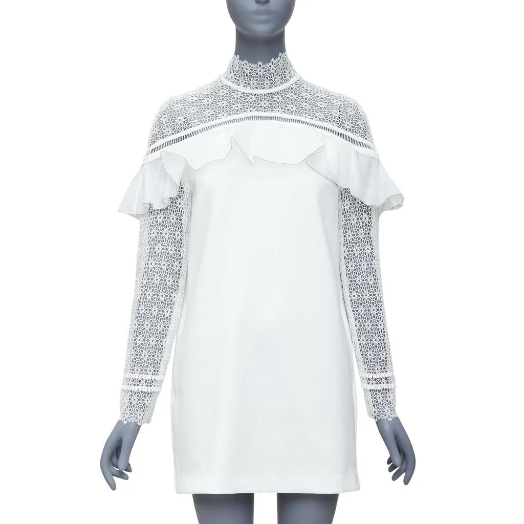SELF-PORTRAIT Military cape shoulder White Polyester Never worn, with tag - Front View