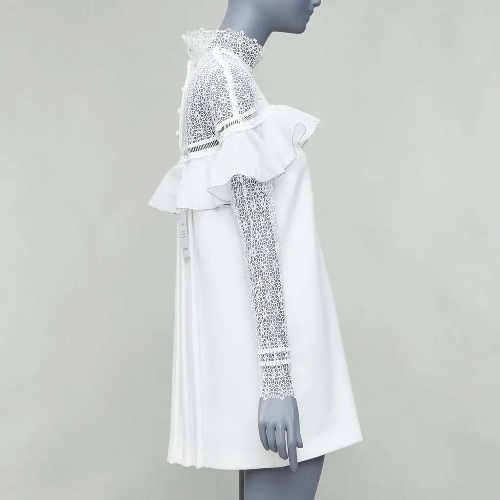 SELF-PORTRAIT Military cape shoulder White Polyester Never worn, with tag - Model View