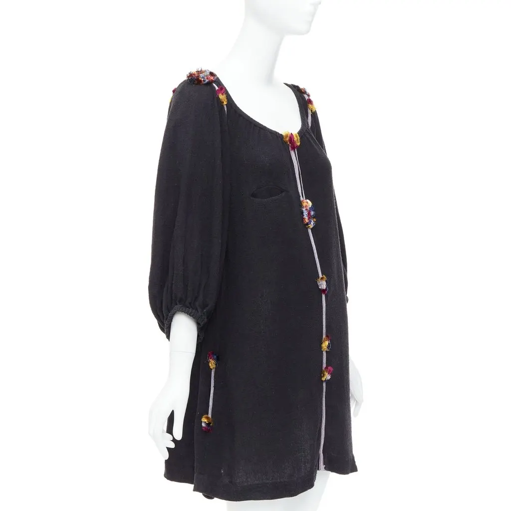 Isabel Marant Boho Pompom Dress Black Polyester Very good - Inside View