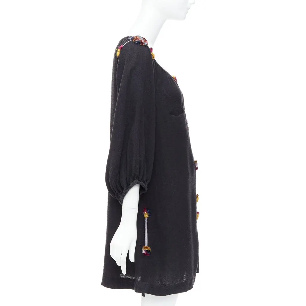Isabel Marant Boho Pompom Dress Black Polyester Very good - Model View