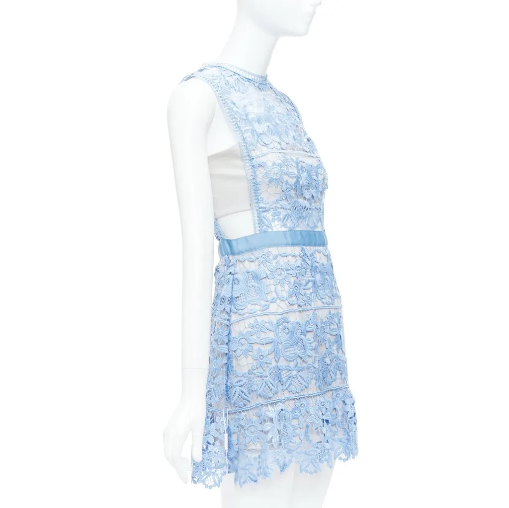 SELF-PORTRAIT Lace Peplum Blue Polyester Very good - Inside View