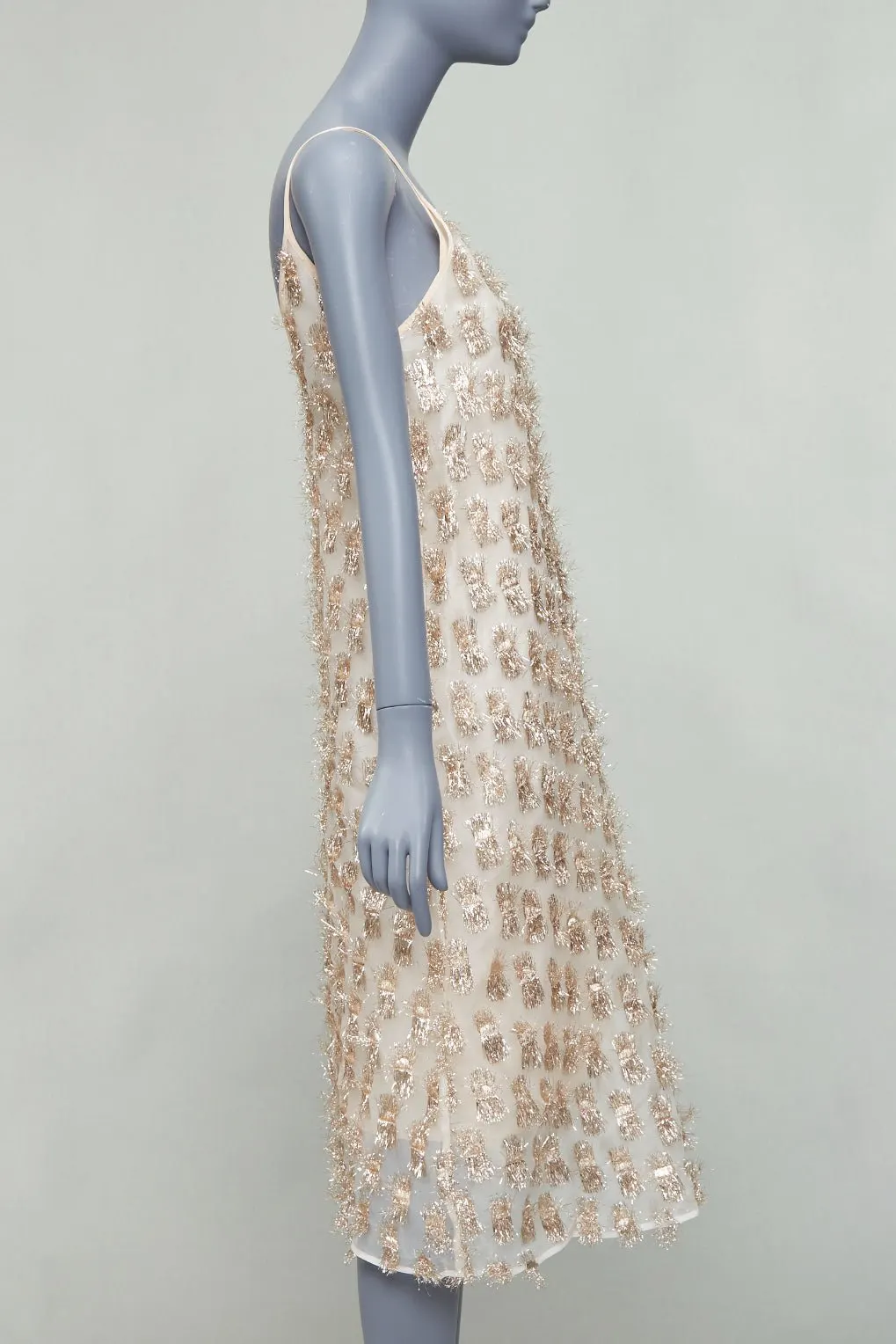 Raey Long Day Beige Silk Never worn, with tag - Model View
