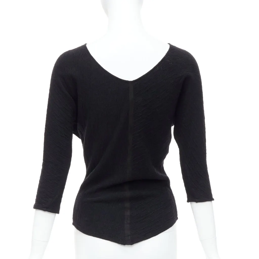 The Row Textured Pullover Top Black Polyester Fair - Back View