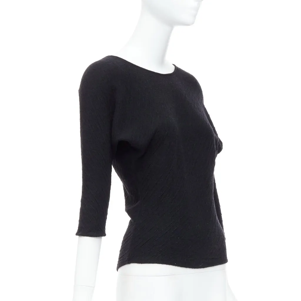 The Row Textured Pullover Top Black Polyester Fair - Inside View