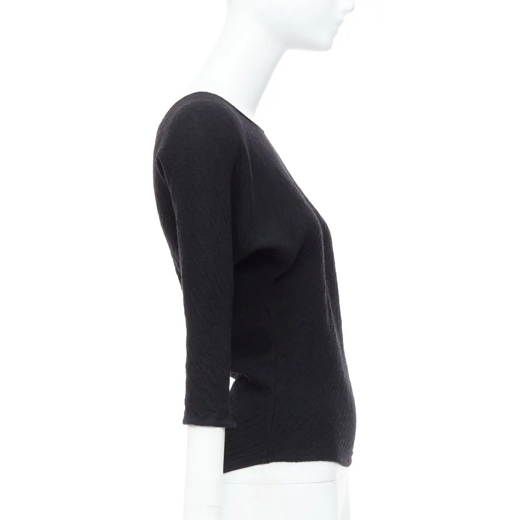 The Row Textured Pullover Top Black Polyester Fair - Model View