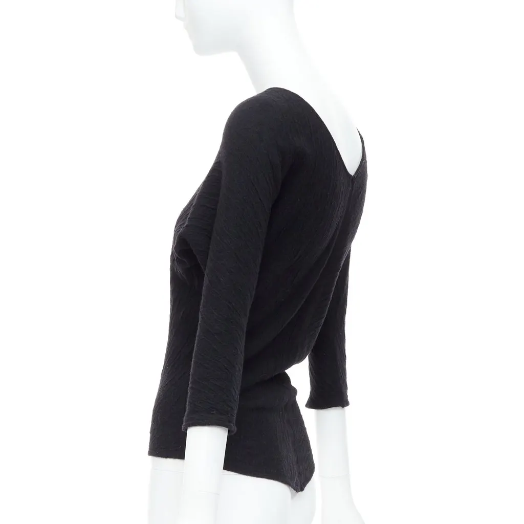 The Row Textured Pullover Top Black Polyester Fair - Box View