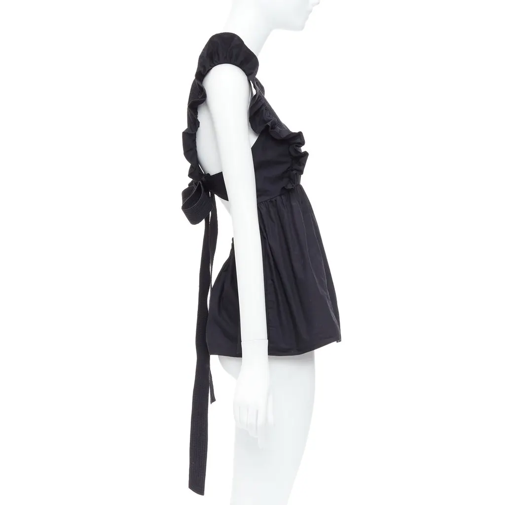 Self-Portrait Black Cotton Poplin Black Cotton Very good - Model View
