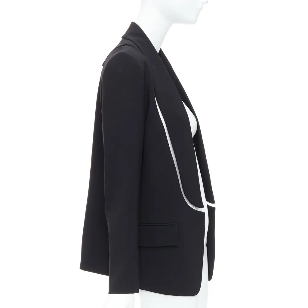 Alexander Wang Cut-Out Long Blazer Black Good - Model View