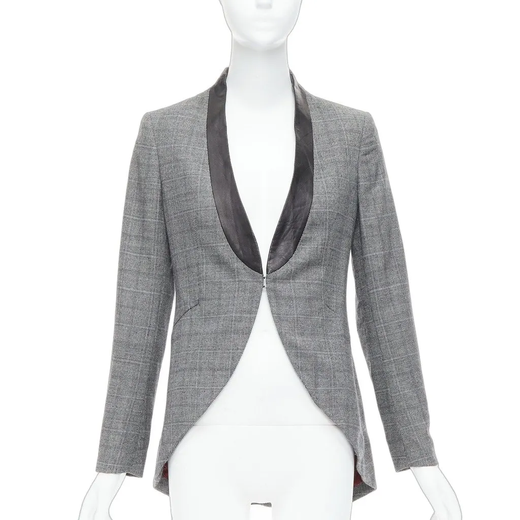 Rag & Bone Checkered Tux Blazer Grey Wool Never worn - Front View