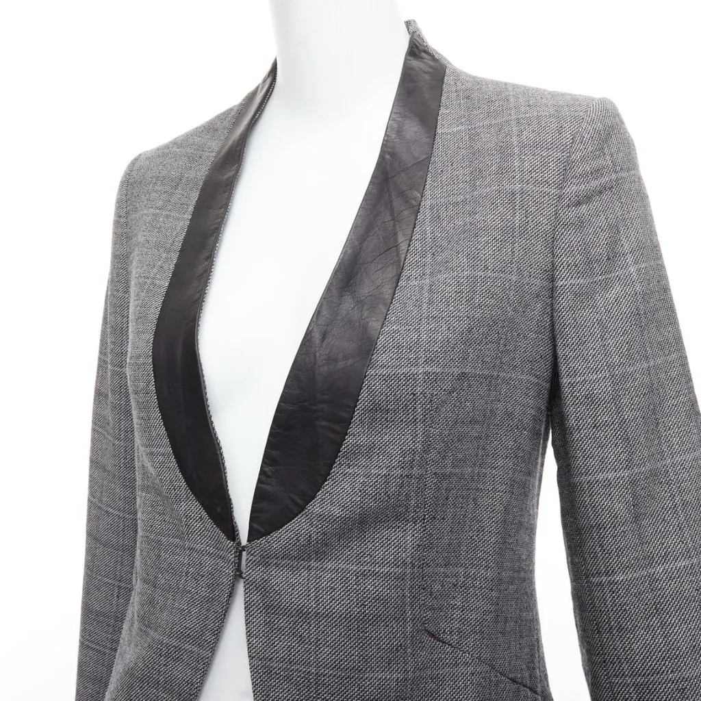 Rag & Bone Checkered Tux Blazer Grey Wool Never worn - Back View