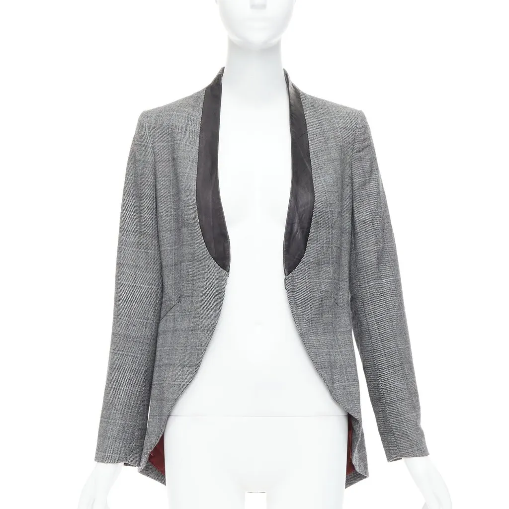 Rag & Bone Checkered Tux Blazer Grey Wool Never worn - Inside View
