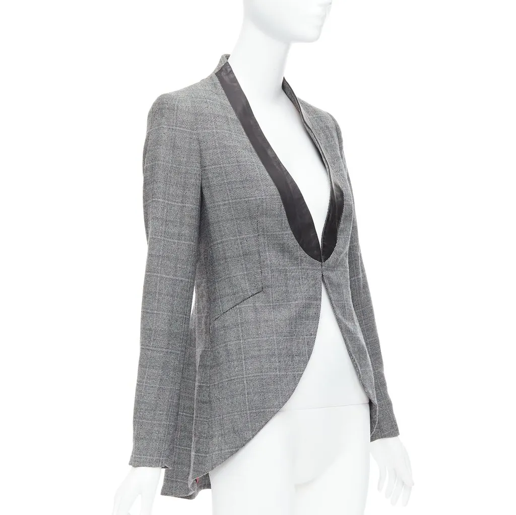 Rag & Bone Checkered Tux Blazer Grey Wool Never worn - Model View