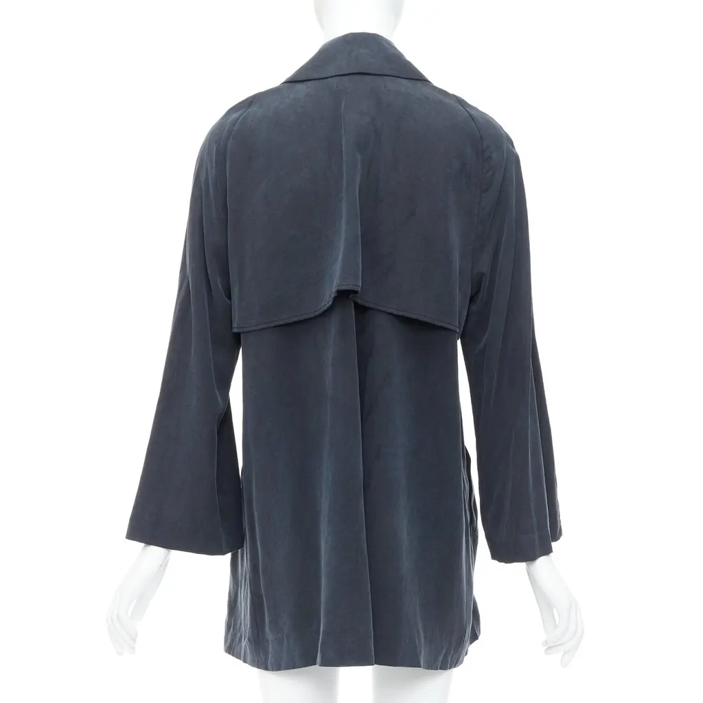 Reformation Grey Draped Tencel Coat Grey Fair - Box View