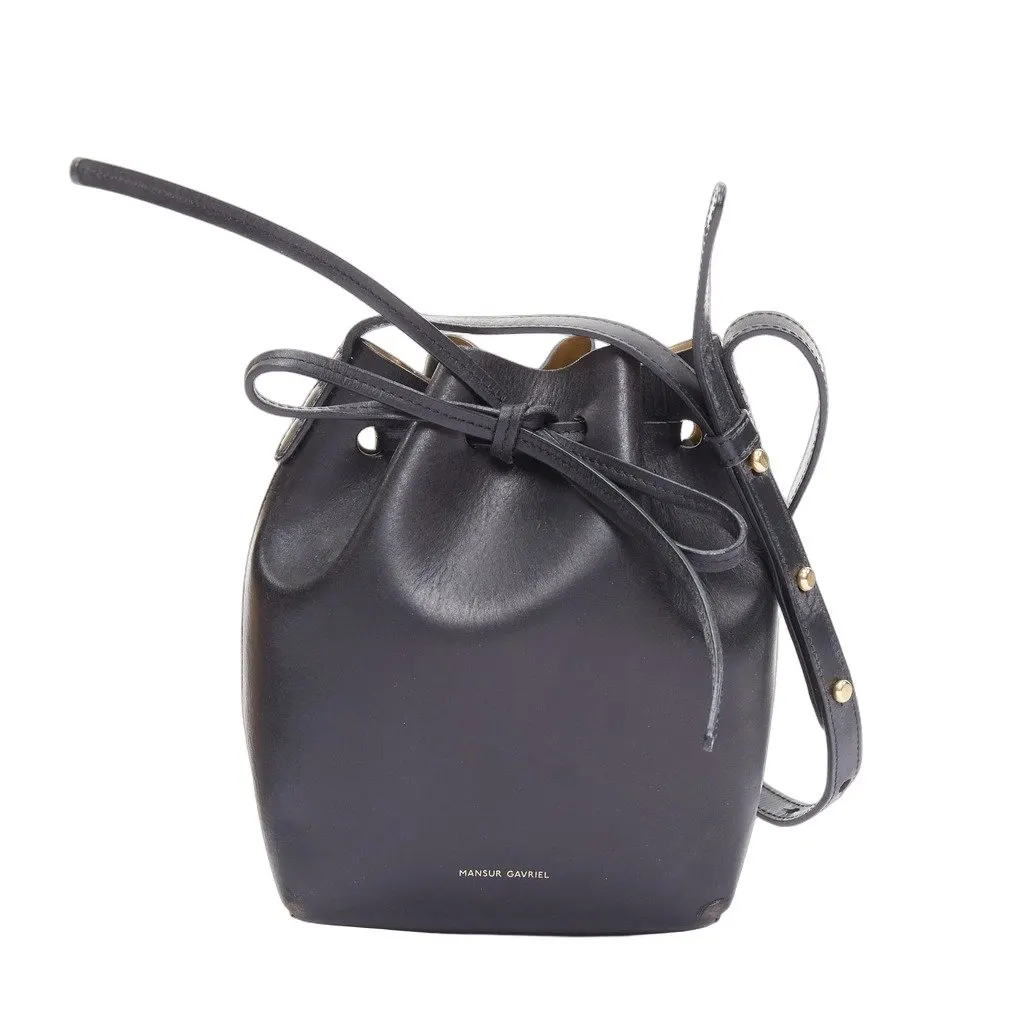 Mansur Gavriel Western Belt Bag Black Leather Fair - Front View