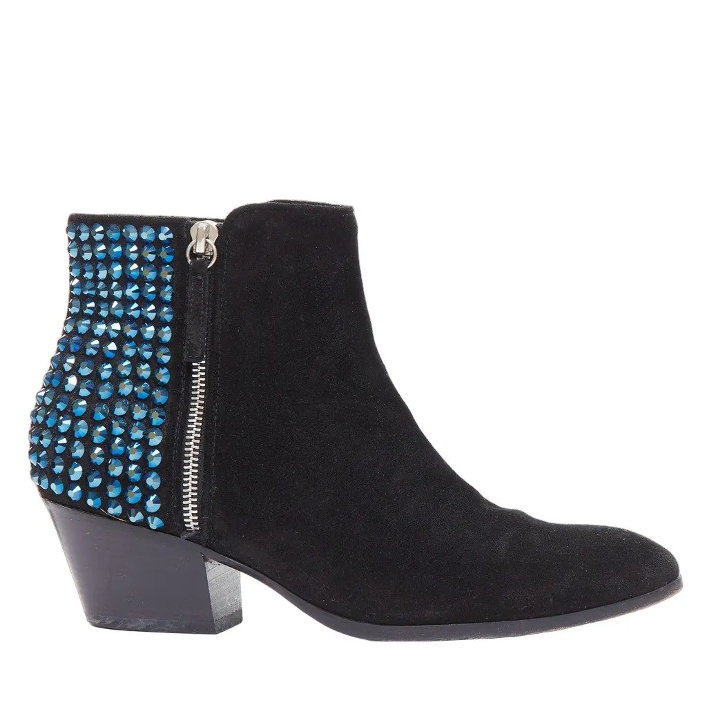 Giuseppe Zanotti Patent Sock Ankle Boots Black Leather Good - Front View