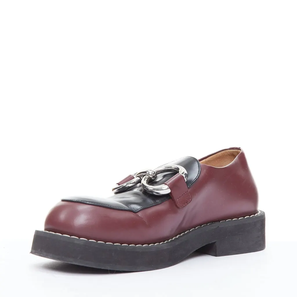 Marni Chunky Buckle Loafers Black Leather Fair - Model View