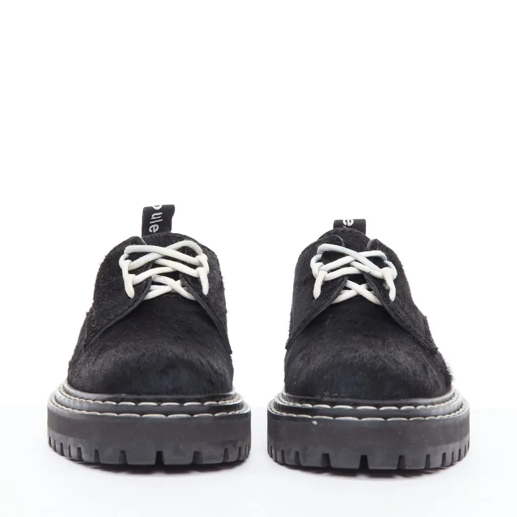Proenza Schouler Topstitch Creeper Shoes Black Leather Fair - Inside View
