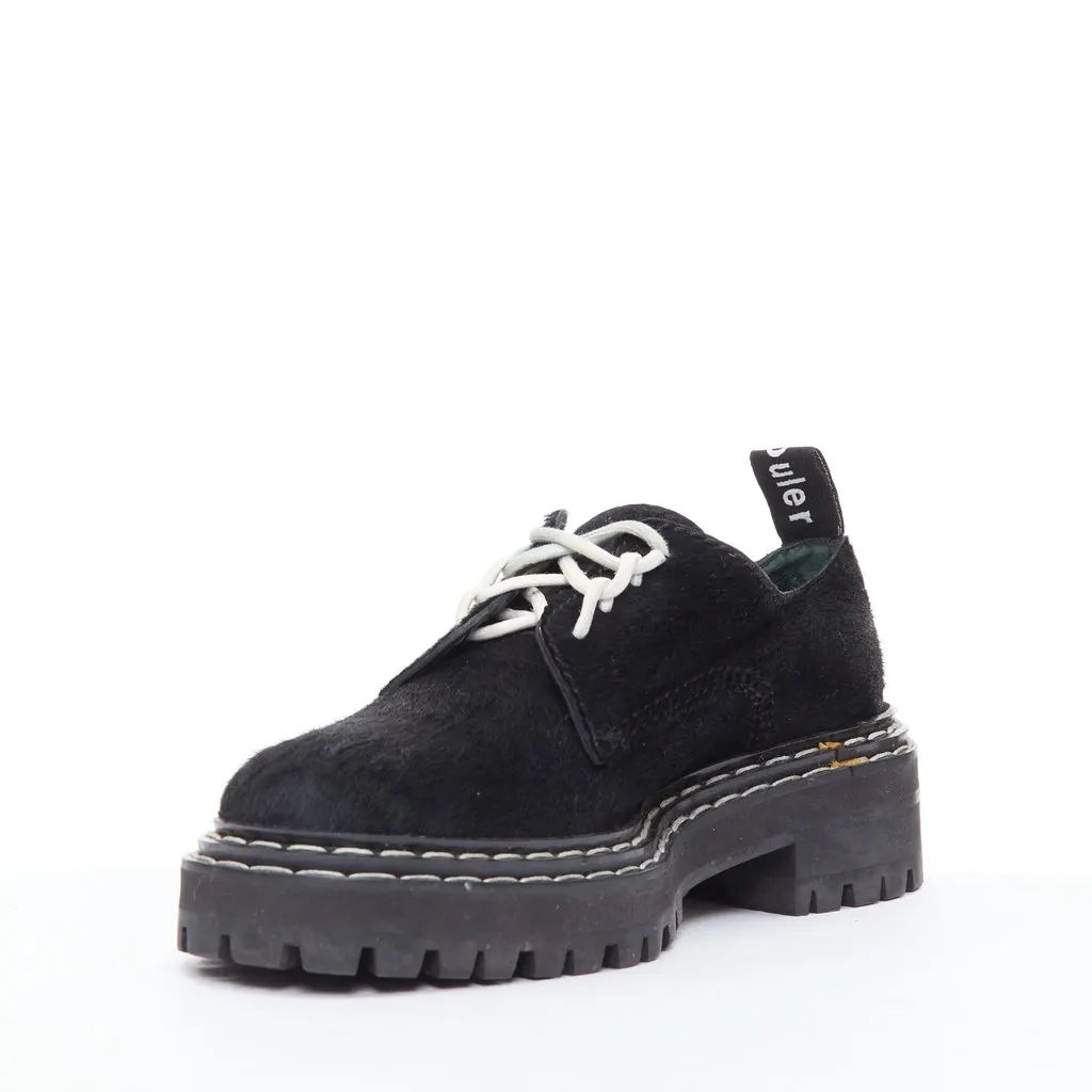 Proenza Schouler Topstitch Creeper Shoes Black Leather Fair - Model View