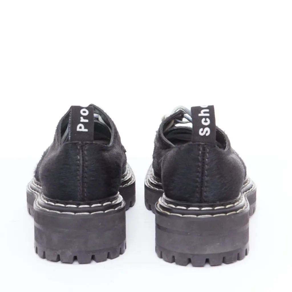 Proenza Schouler Topstitch Creeper Shoes Black Leather Fair - Box View