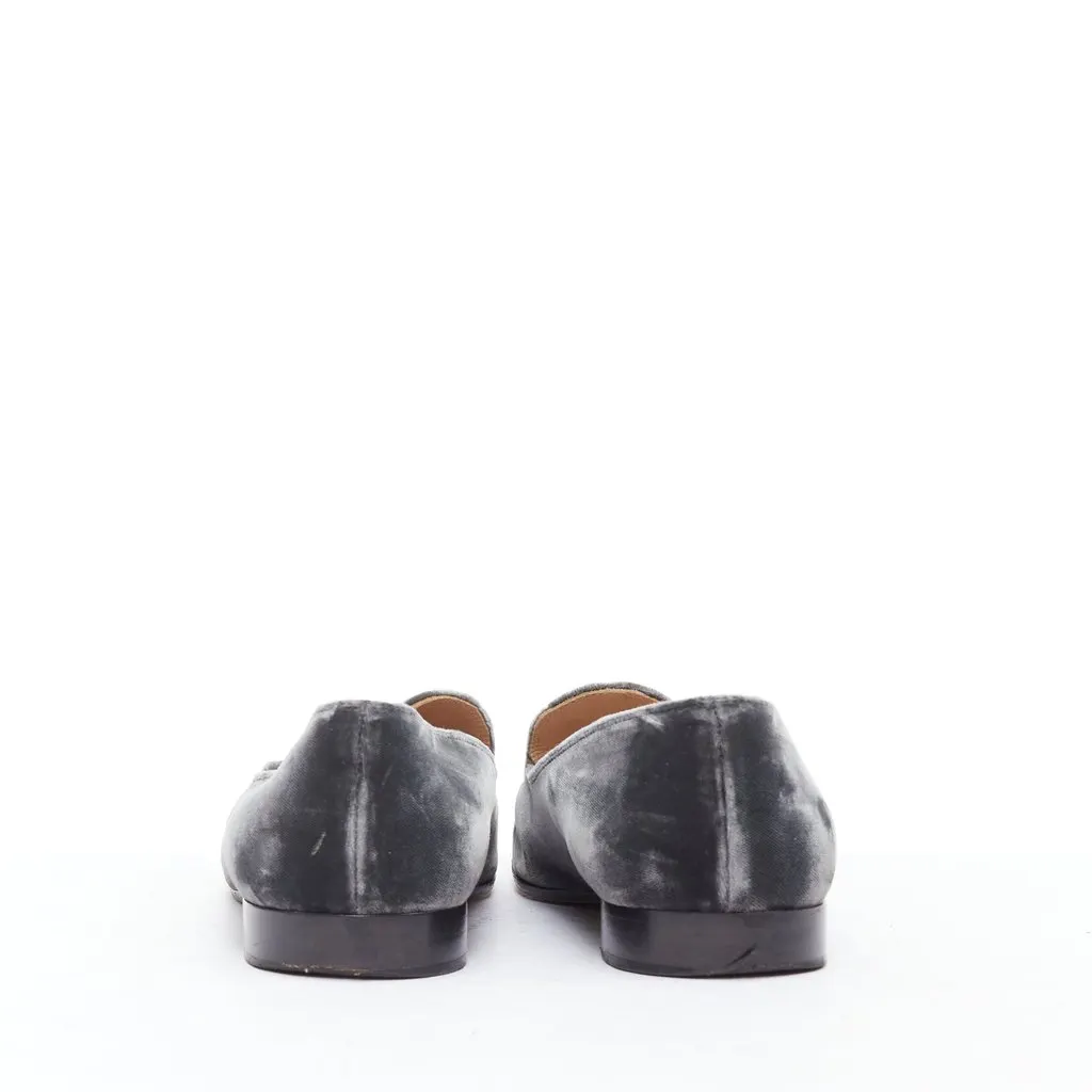 Gianvito Rossi Velvet Slip Loafers Grey Velvet Fair - Box View