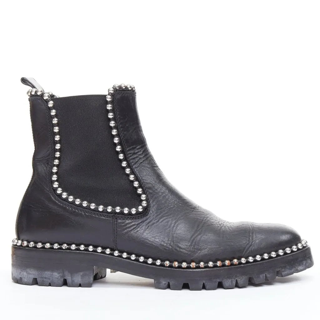 Alexander Wang Spencer Black Leather Fair - Front View