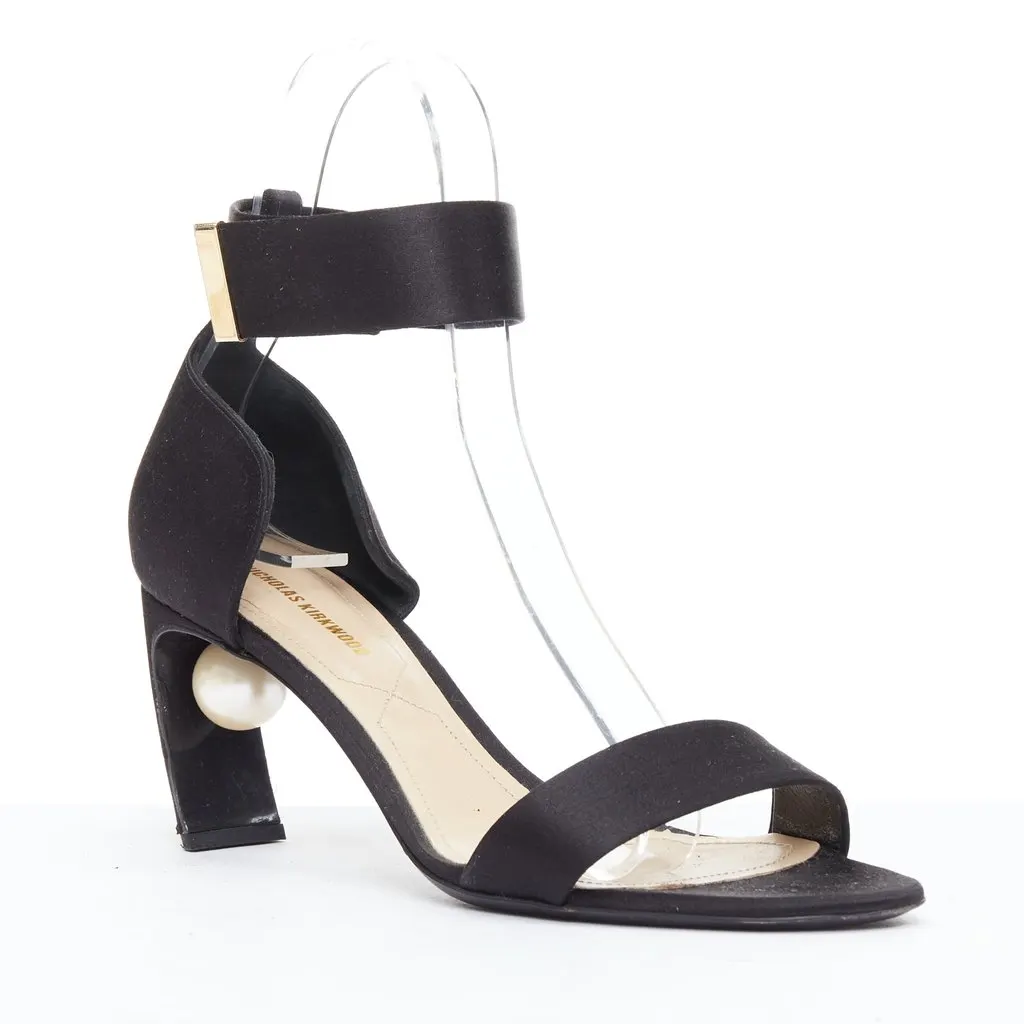 Nicholas Kirkwood Lola Black Silk Fair - Back View