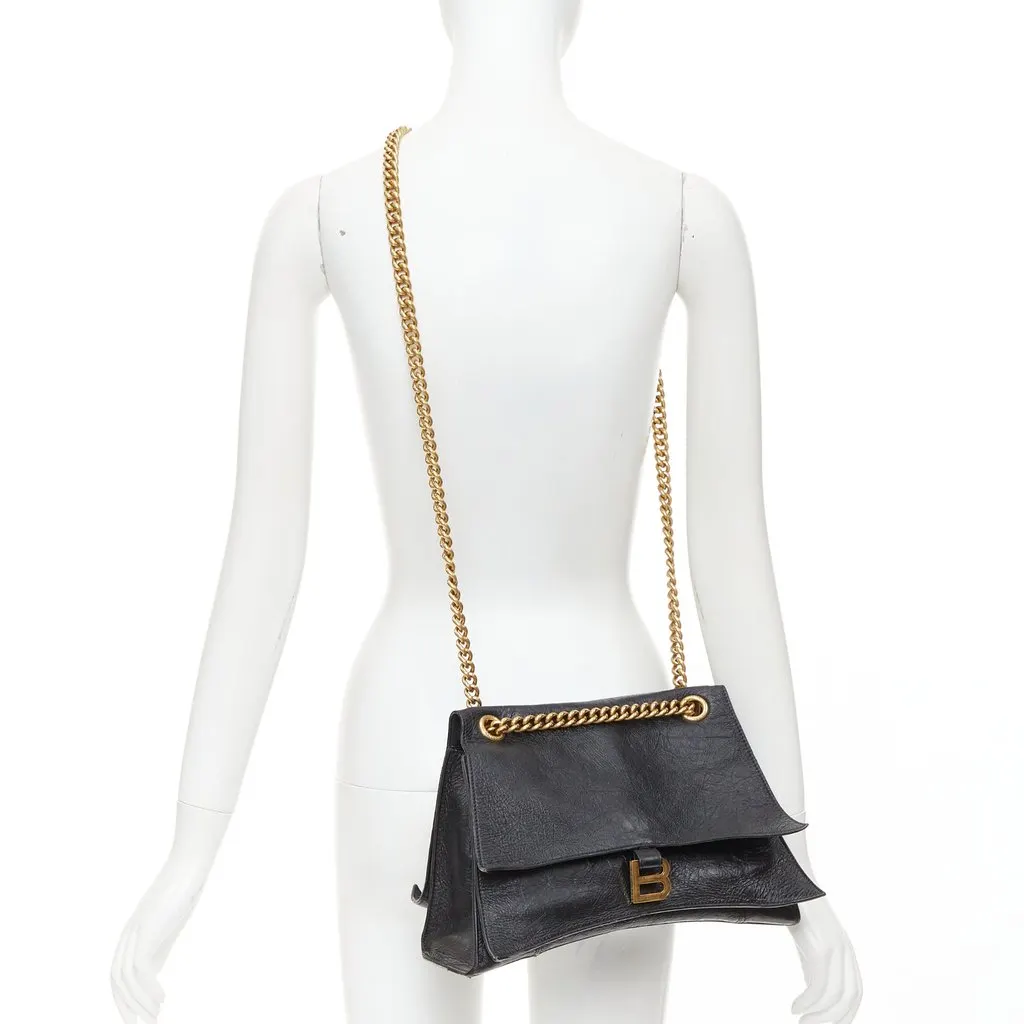 Balenciaga Crush Black Leather Good - Back View