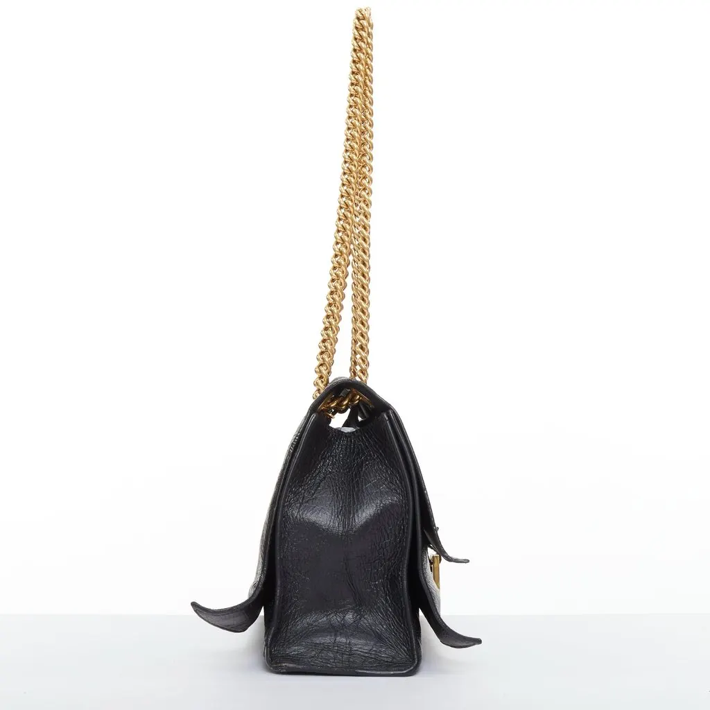 Balenciaga Crush Black Leather Good - Model View