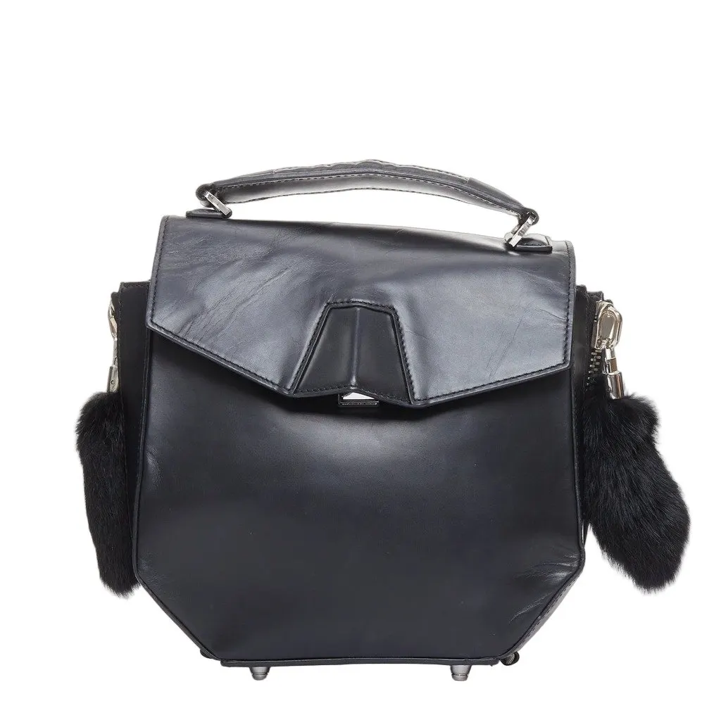 Alexander Wang Devere Black Leather Fair - Front View