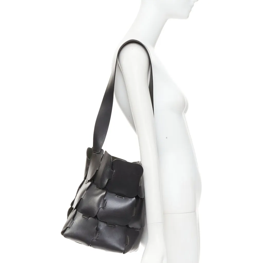 Paco Rabanne Bucket Black Leather Fair - Back View