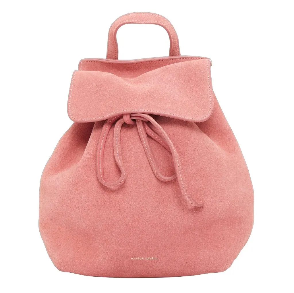 Mansur Gavriel Suede Mini Backpack Pink Suede Good - Front View