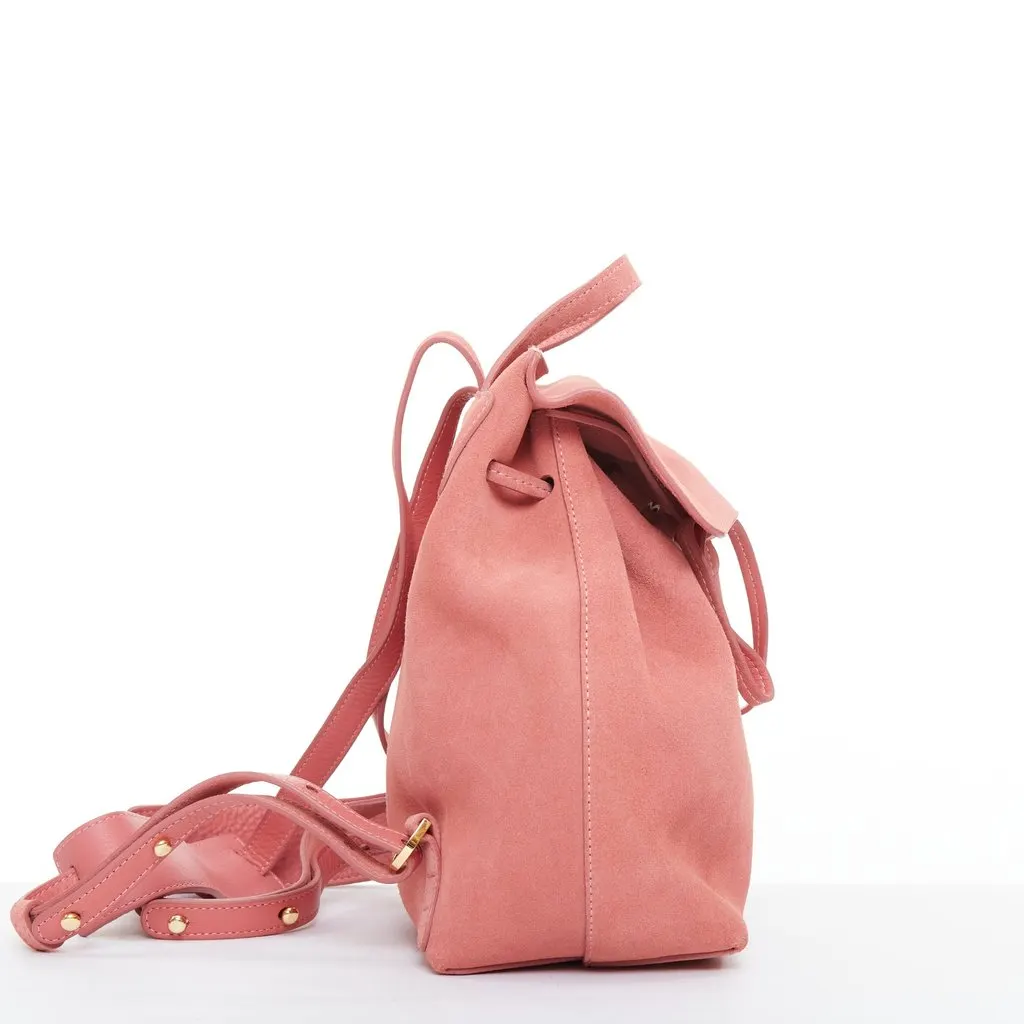 Mansur Gavriel Suede Mini Backpack Pink Suede Good - Model View