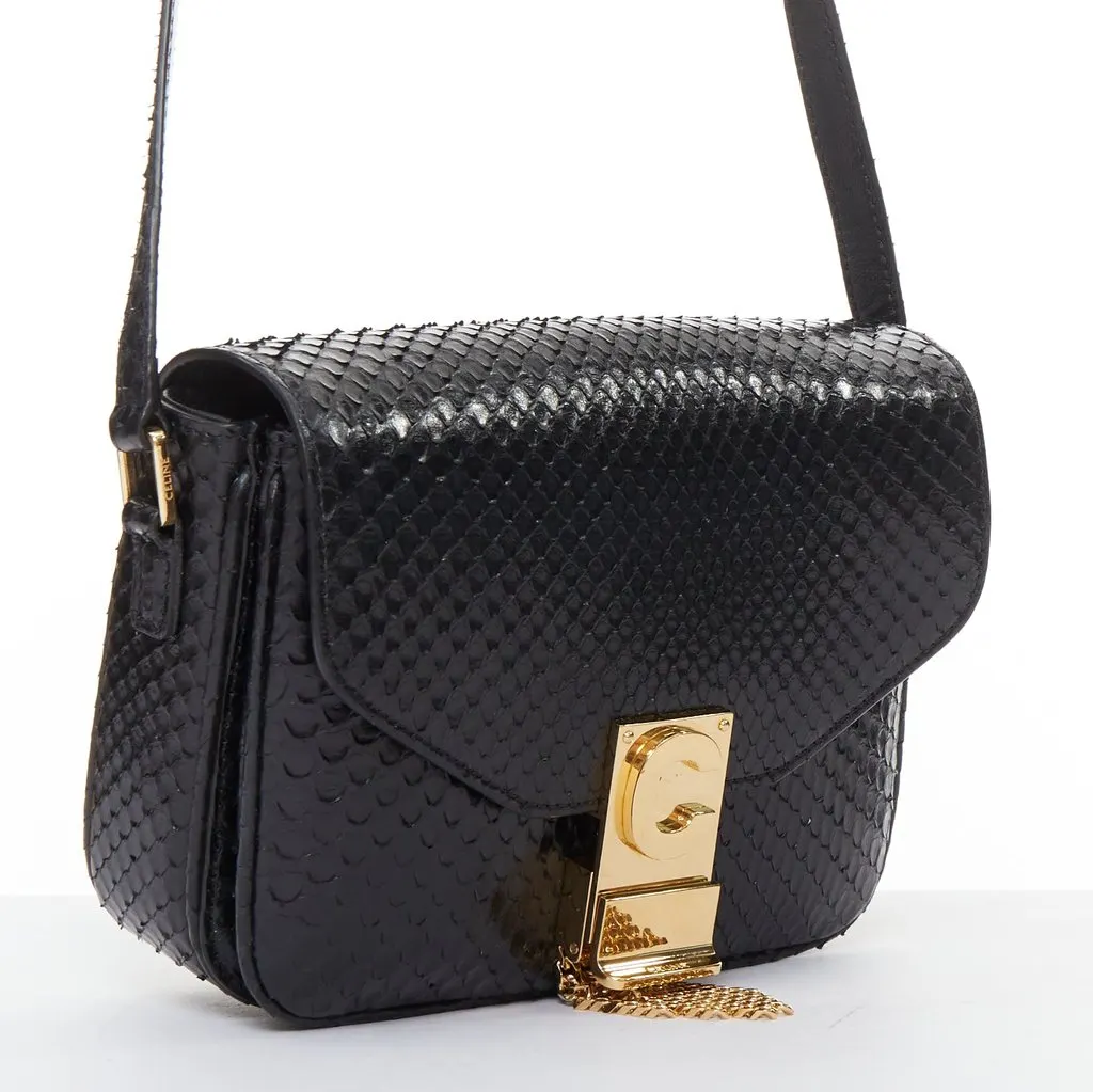 Celine C Bag Black Leather Good - Inside View