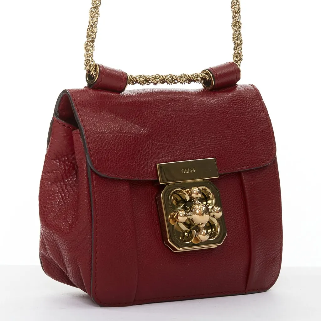 Chloé Elsie Burgundy Leather Fair - Inside View