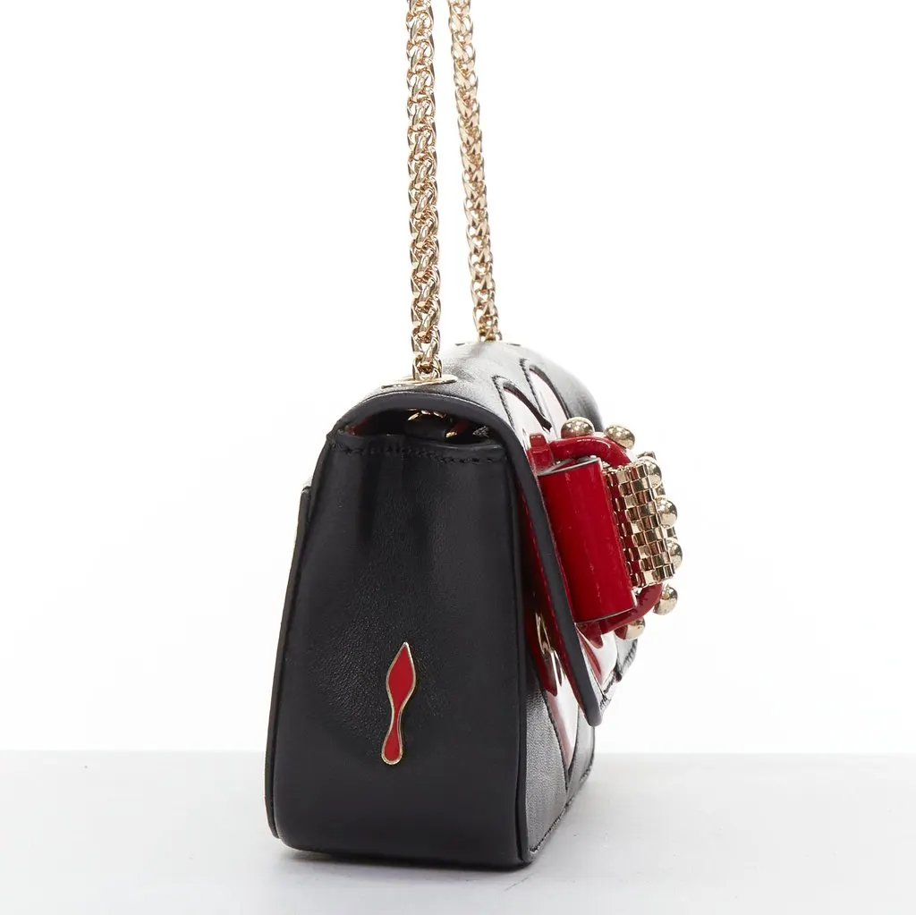 Christian Louboutin Sweet Charity Heart Black Leather Good - Model View