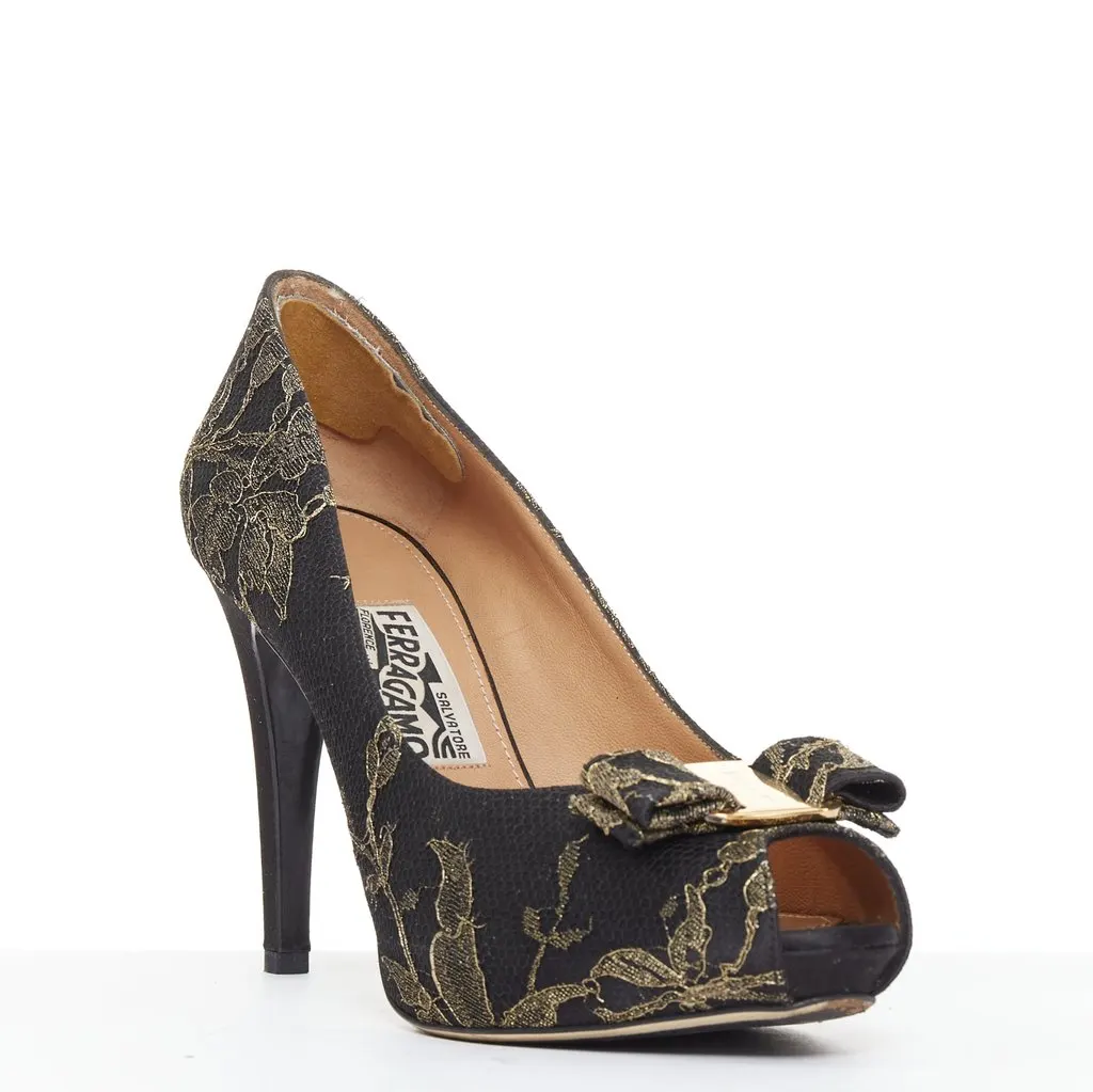 Salvatore Ferragamo Teodora Black Silk Very good - Back View