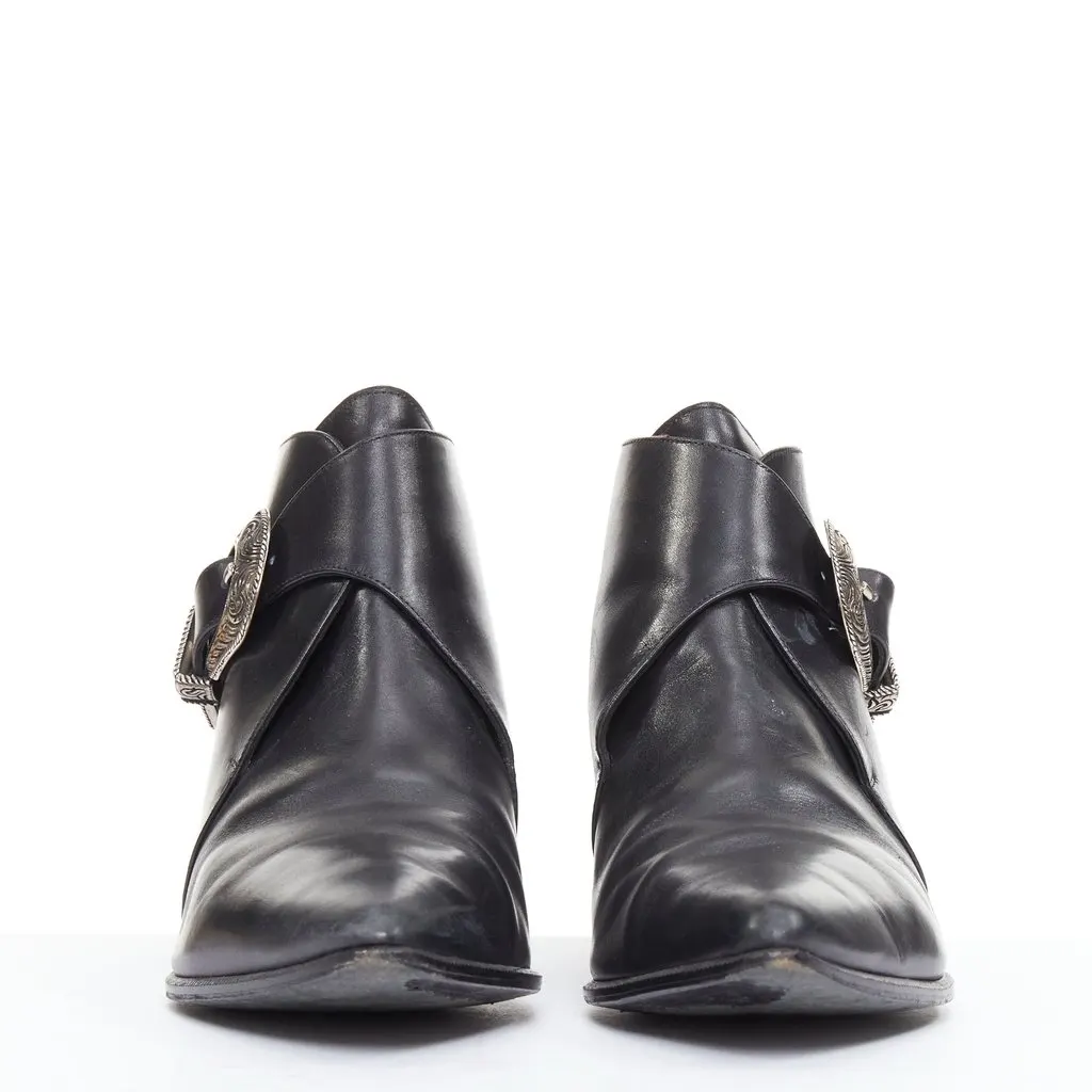 Saint Laurent Black Leather Heels Black Leather Fair - Inside View