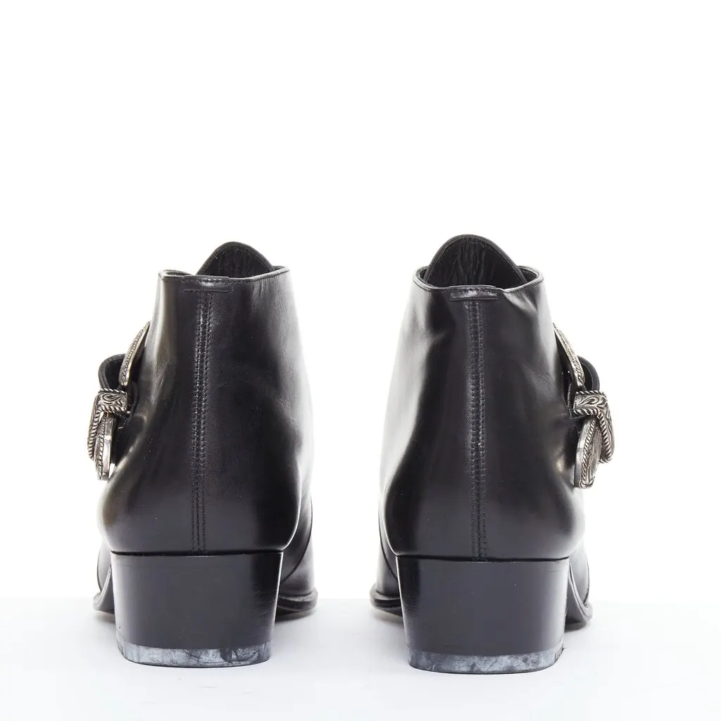 Saint Laurent Black Leather Heels Black Leather Fair - Box View