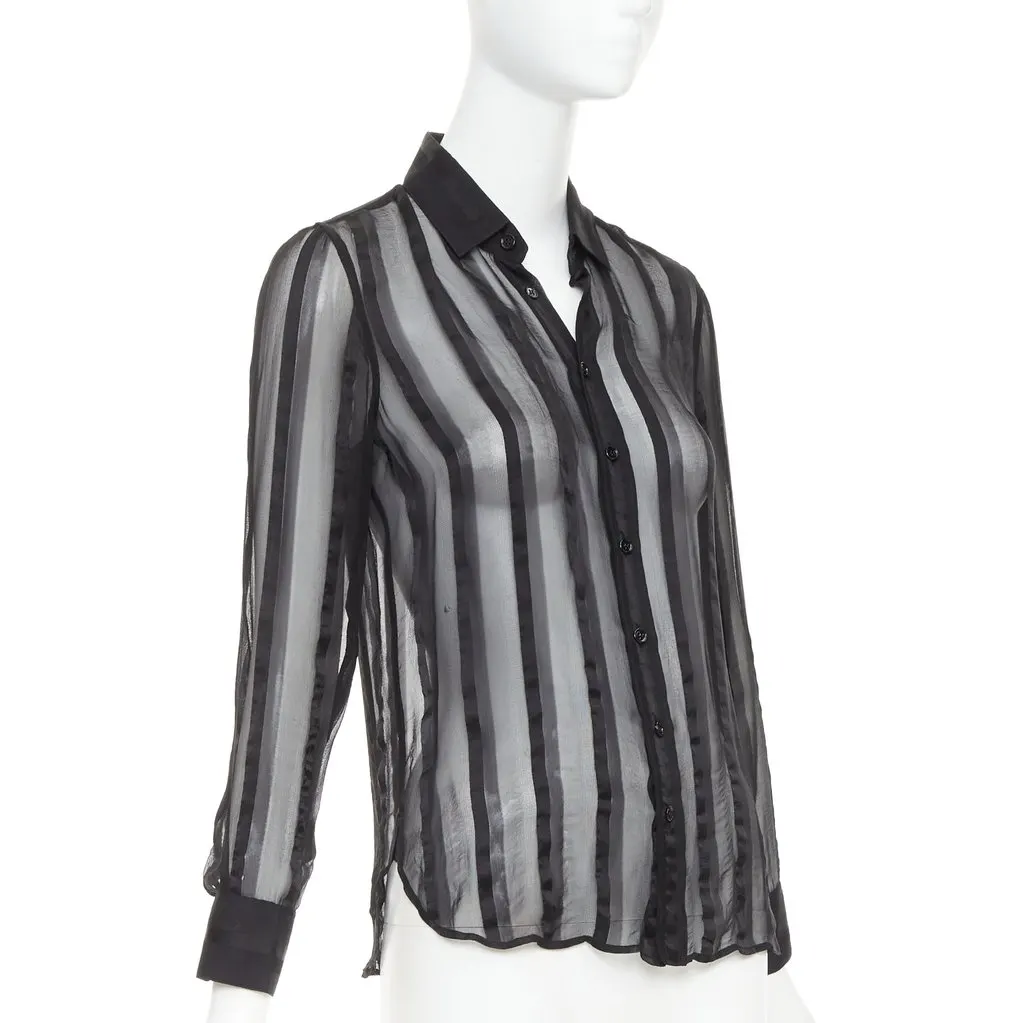 Saint Laurent Black Silk Top Black Silk Fair - Inside View