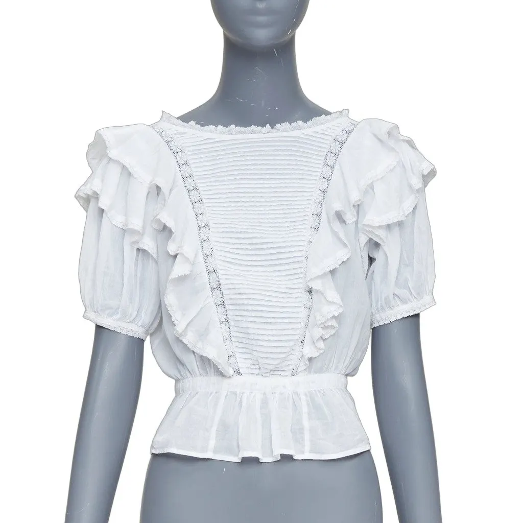 Isabel Marant White Cotton Top White Cotton Good - Front View